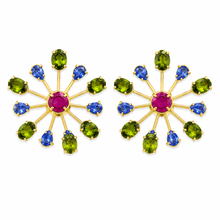 Green/Blue Crystal Sparkler Earrings