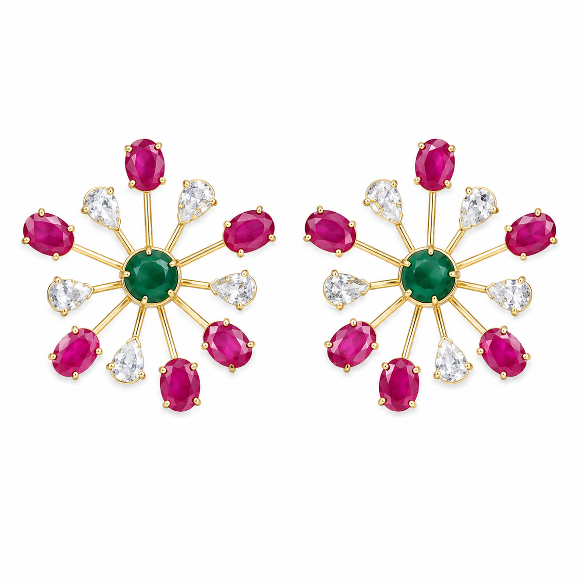 Pink Crystal Sparkler Earrings