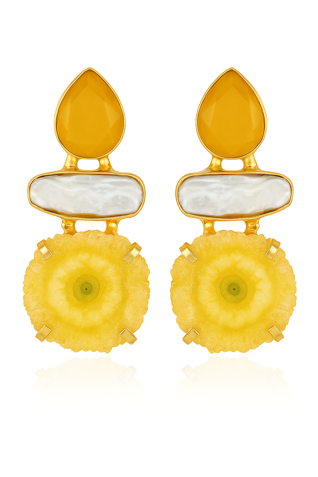 MIDI BRISA Earrings (Peach/Yellow)